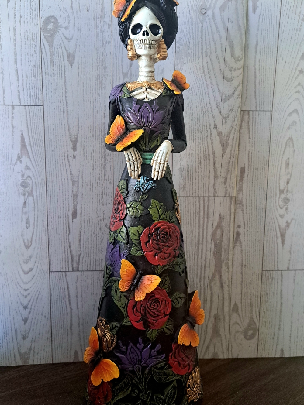 Day Of The Dead Skeleton Lady Figurine Gothic Halloween Decor Statue Prop